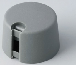 Rotary knob, 6.35 mm, plastic, gray, Ø 24 mm, H 16 mm, A1024638