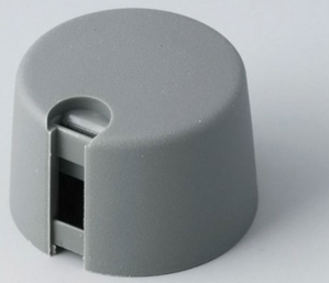 Rotary knob, 4 mm, plastic, gray, Ø 24 mm, H 16 mm, A1024048