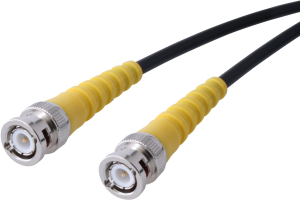 Coaxial Cable, BNC plug (straight) to BNC plug (straight), 50 Ω, RG-58C/U, grommet yellow, 2 m, C-00461-2M