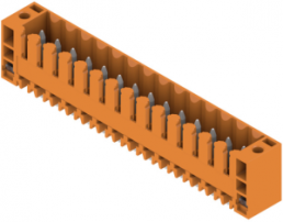 Pin header, 14 pole, pitch 3.5 mm, straight, orange, 1607620000