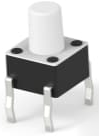 Short-stroke pushbutton, 1 Form A (N/O), 50 mA/24 VDC, unlit , actuator (white, L 4.4 mm), 1.56 N, THT