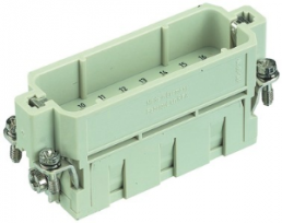 Pin contact insert, 16A, 16 pole, unequipped, crimp connection, with PE contact, 09200163001
