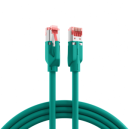 Patch cable, RJ45 plug, straight to RJ45 plug, straight, Cat 5e, SF/UTP, PUR, 1 m, green
