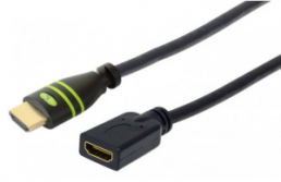 HDMI extension cable, HDMI plug to HDMI socket, 1.8 m, black