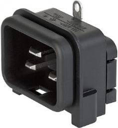 Plug C20 or C24, 3 pole/2 pole, screw mounting, plug-in connection, black, GSP4.0117.13