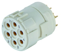 Socket contact insert, 7 pole, solder cup, straight, 09151072702