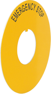 Label for emergency-off pushbutton, LWE00300