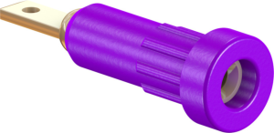 2 mm socket, flat plug connection, mounting Ø 4.9 mm, purple, 23.1011-26