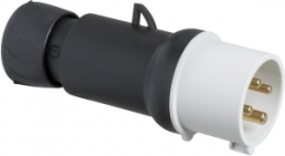 CEE plug, 4 pole, 16 A/480-500 V, black, 7 h, IP44, PKE16M444