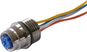 Panel socket, M12, 4 pole, IDC connection, screw locking, straight, 934450021