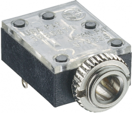 3.5 mm jack panel socket, 3 pole (stereo), solder connection, plastic, 1503 09