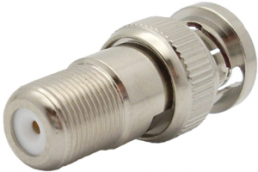 Coaxial adapter, 75 Ω, BNC plug to F socket, straight, 242154