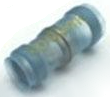 Butt connector with heat shrink insulation, 0.14 mm², AWG 26, transparent blue, 10.31 mm