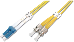 FO patch cable, LC to ST, 2 m, OS2, singlemode 9/125 µm