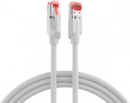 Patch cable, RJ45 plug, straight to RJ45 plug, straight, Cat 6A, S/FTP, LSZH, 0.5 m, white