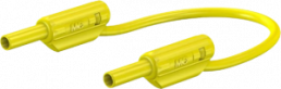 Measuring lead with (2 mm plug, spring-loaded, straight) to (2 mm plug, spring-loaded, straight), 0.6 m, yellow, PVC, 0.5 mm², CAT II