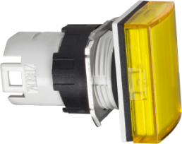 Signal light, waistband rectangular, yellow, front ring black, mounting Ø 16 mm, ZB6DV5