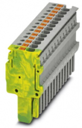 Plug, push-in connection, 0.14-1.5 mm², 14 pole, 17.5 A, 6 kV, green/yellow/gray, 3212634