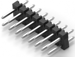 Pin header, 14 pole, pitch 2 mm, straight, black, 2842128-7