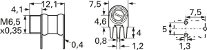 Ceramic tubular trimmer, 1.1 pF, 11 pF, Air