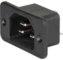 Plug C22, screw mounting, plug-in connector 4.8 x 0.8, black, 6173.0002