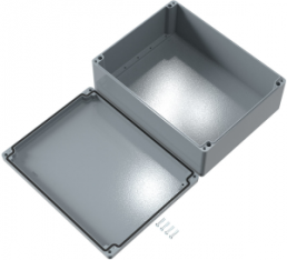 Aluminum enclosure, (L x W x H) 403 x 312 x 141 mm, gray (RAL 7001), IP66, 013140140