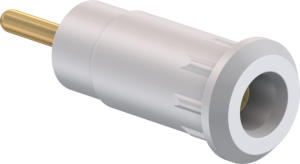 2 mm socket, round plug connection, mounting Ø 8.3 mm, CAT III, white, 65.9193-29