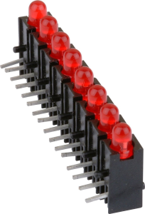 LED signal light, red, 4 mcd, pitch 2.54 mm, LED number: 8