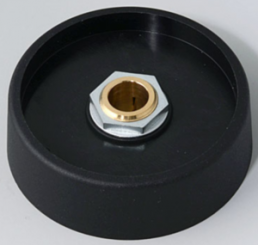 Rotary knob, 8 mm, plastic, black, Ø 50 mm, H 16 mm, A3150089