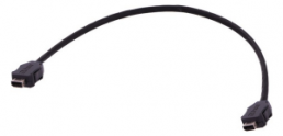 Patch cable, ix industrial type A plug, straight to ix industrial type A plug, straight, Cat 6A, S/FTP, LSZH, 0.5 m, black