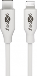 USB 2.0 Adapter cable, USB plug type C to lightning plug, 1 m, white