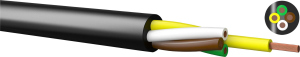 PVC control line LifYY 2 x 0.14 mm², AWG 26, unshielded, black