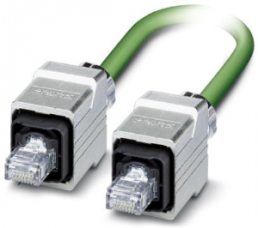 Network cable, RJ45 plug, straight to RJ45 plug, straight, Cat 5e, SF/TQ, PVC, 1 m, green