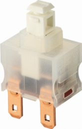 Pushbutton switch, 1 pole, white, unlit , 12 (8) A/250 VAC, 10 (8) A/250 VAC, IP40, 1681.1101