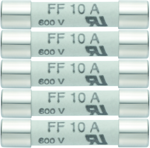 Microfuses 6 x 32 mm, 10 A, FF, 600 V (AC), 0590 0005