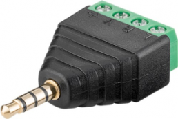 3.5 mm jack plug, 4 pole (stereo), screw connection, plastic, 59198