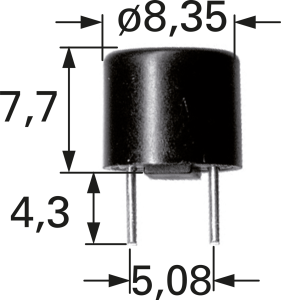 Micro fuse 8.35 x 7.7 mm, 500 mA, F, 250 V (AC), 35 A breaking capacity, 885014
