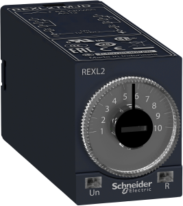 Time relay, 0.1 s to 100 h, delayed switch-on, 2 Form C (NO/NC), 120 VAC, 5 A/250 VAC, REXL2TMF7