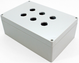 Polycarbonate push button enclosure, (L x W x H) 240 x 160 x 90 mm, light gray (RAL 7035), IP66, 1554MPB6