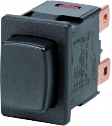 Pushbutton switch, 1 pole, black, unlit , 12 A/250 V, IP40, 1683.1101