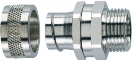 Straight hose fitting, 2-part, M16, 16 mm, brass, nickel-plated, IP54, metal, (L) 34.2 mm