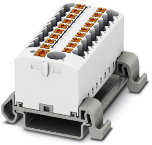 Distribution block, push-in connection, 0.14-4.0 mm², 19 pole, 24 A, 8 kV, white, 3273254