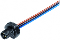 Sensor actuator cable, M12-flange plug, straight to open end, 4 pole, 0.2 m, 12 A, 09 0631 320 04
