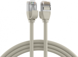 Patch cable highly flexible, RJ45 plug, straight to RJ45 plug, straight, Cat 6A, U/FTP, TPE/LSZH, 1 m, gray