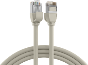 Patch cable highly flexible, RJ45 plug, straight to RJ45 plug, straight, Cat 6A, U/FTP, TPE/LSZH, 0.15 m, gray
