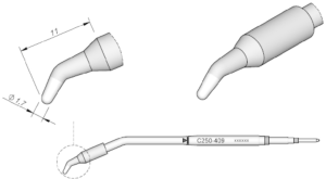 Soldering tip, conical, Ø 1.7 mm, C250409