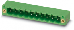 Pin header, 5 pole, pitch 5 mm, angled, green, 1924004
