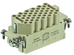 Socket contact insert, 16B, 40 pole, unequipped, crimp connection, with PE contact, 09320403101