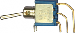 Toggle switch, metal, 1 pole, latching, On-Off-On, 0.4 VA/20 V AC/DC, gold-plated, 5239WWCD