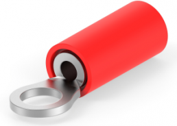 Insulated ring cable lug, 0.26-1.65 mm², AWG 22 to 16, 3.68 mm, M3.5, red